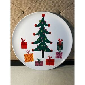 2014 Crate & Barrel Jenny Bowers Christmas Plate Platter Tray